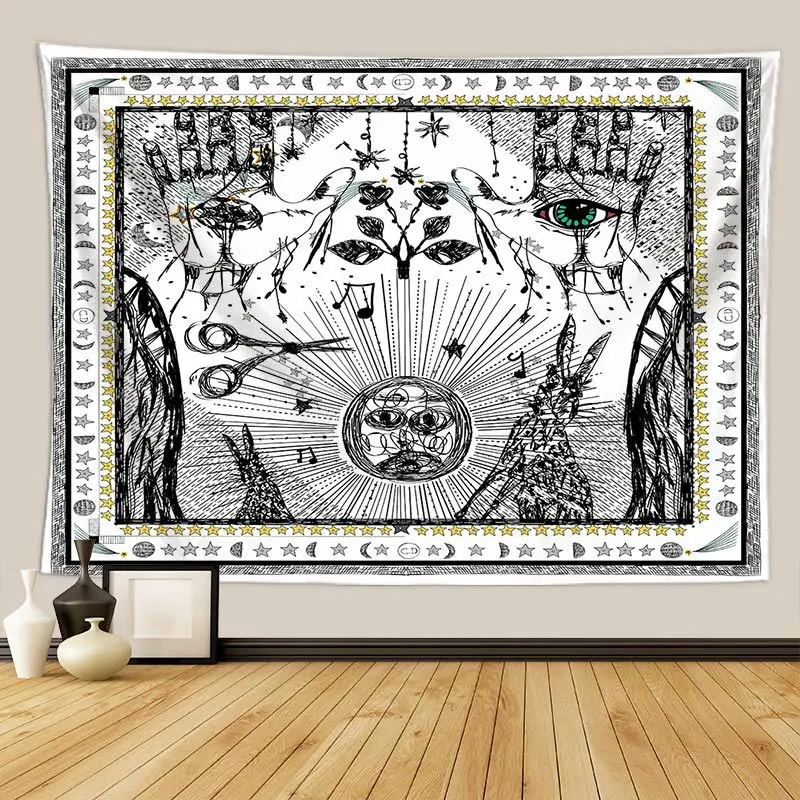 evil eye wall tapestry five star sun wall hanging carpet bedroom living room decor wall art wall blanket