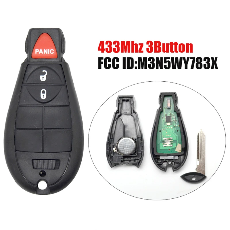 FN001 ключ без ключа fobik 2 кнопки с паникой 434 МГц IYZ-C01C/M3N5WY783X для Dodge Grand Caravan Chrysler Town& Strand Re