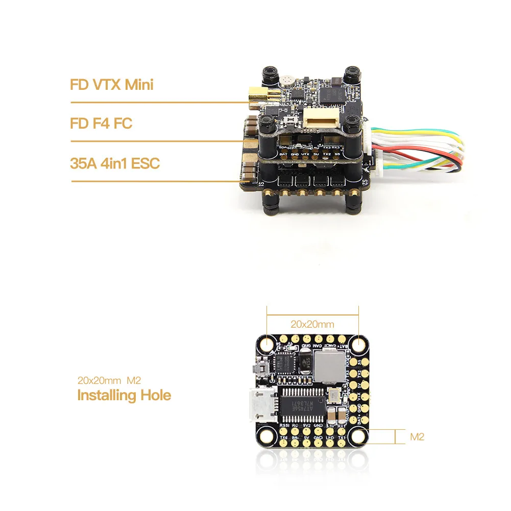 Камера Дрон аксессуары HGLRC FD435-VTX стек 20X20 3-6S F4 мини Контроллер полета 35A BL32 4в1 ESC Z104