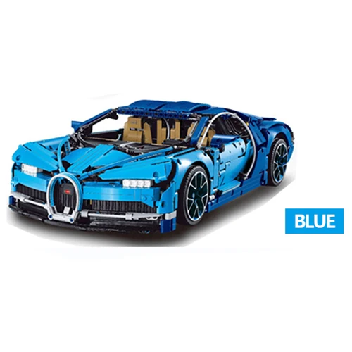 BLUE(NO BOX) 20086 20086C bugatti chiron technic rc автомобиль с светодиодный конструктором Наборы кубиков детские игрушки, совместимые с 42083 - Цвет: BLUE(NO BOX)