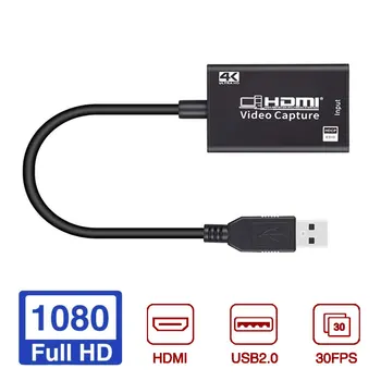 

Portable Computer Grabber Video Card 4K 1080P Live Streaming Game Plug And Play Online Teaching HDMI To USB 2.0