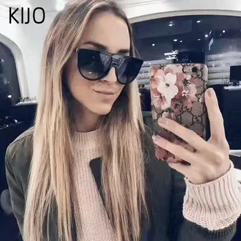 

Kim Kardashian (kim kardashian) sunglasses female retro handsome flat top thin shadow sunglasses square pilot luxury designer bi