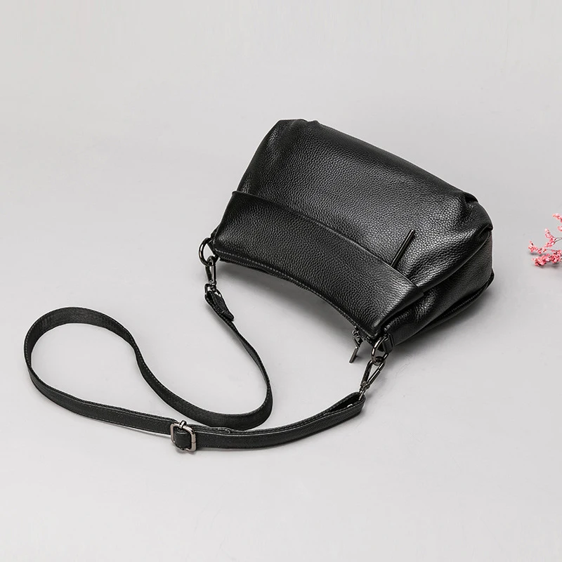 

3 Compartments, Leather Guarantee, Women Genuine Leather Messenger Bag, 100% Natural Cowhide Cross body Bag, P085