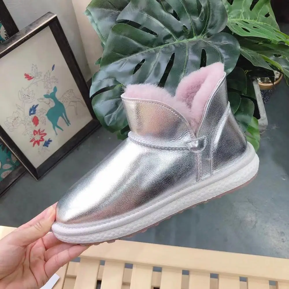 Australian brand high quality snow boots, real leather, pure natural wool, the latest women's shoes - Цвет: same picture