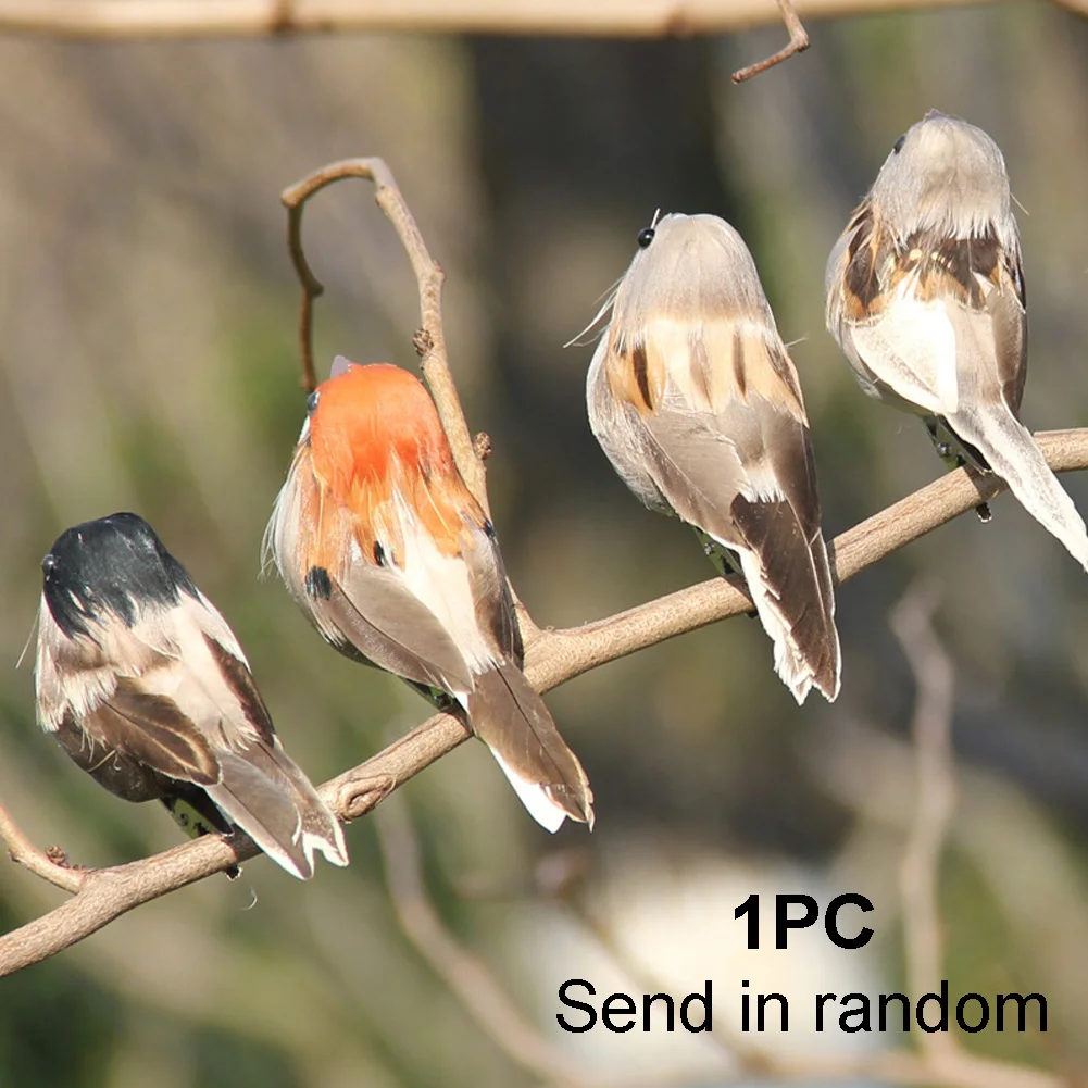 

1pc Cute Artificial Bird Foam Vividly Feather Mini Tit Craft Birds Emulation Decoration Bird Model DIY Artificial Sparrow