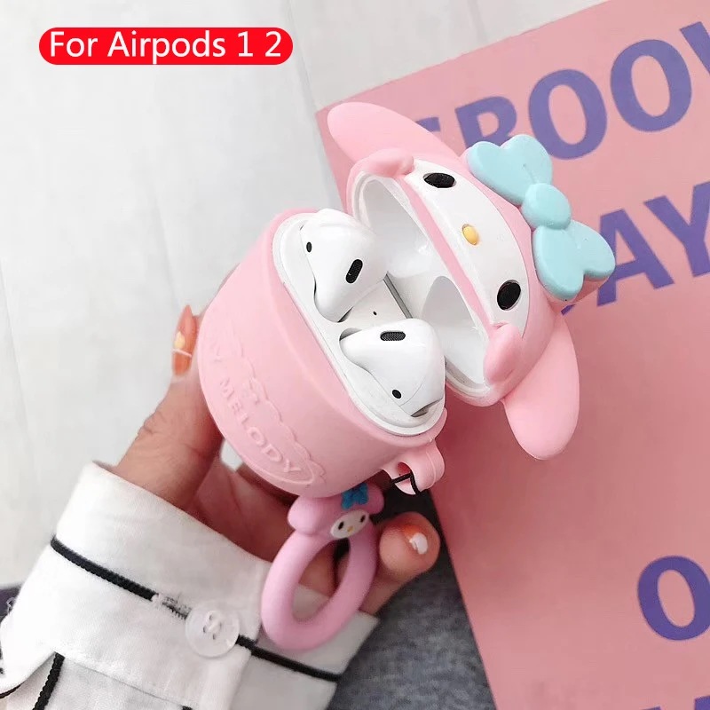 Чехол для наушников с милыми мультяшками чехол для Apple Airpods Силиконовые мягкие кожаные чехлы для Airpod 1 2 Аксессуары гарнитура коробка защитный чехол - Цвет: 385