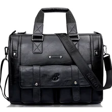 Men‘s Briefcase Men Leather Laptop Male Messenger Bag Travel Handbag Shoulder Bags Business Briefcases Documents Bag Brown X177C