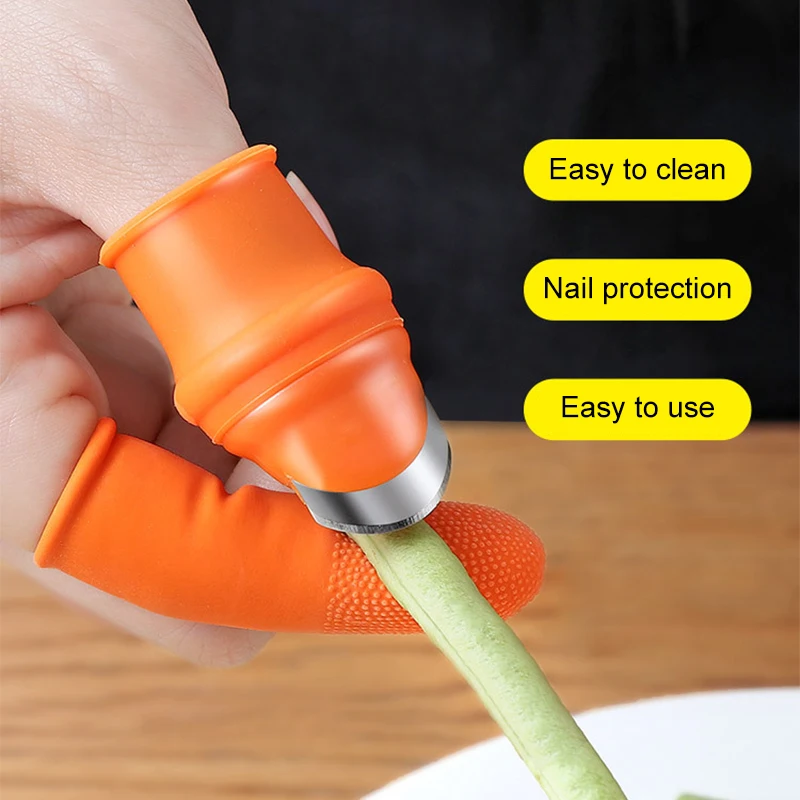 Finger Guard Garden Tool Vegetable Cutter Finger Protector Silicone Thumb Knife Finger Protector Vegetable Harvesting Knife Plant Blade Scissors Cutting Rings Garden Gloves