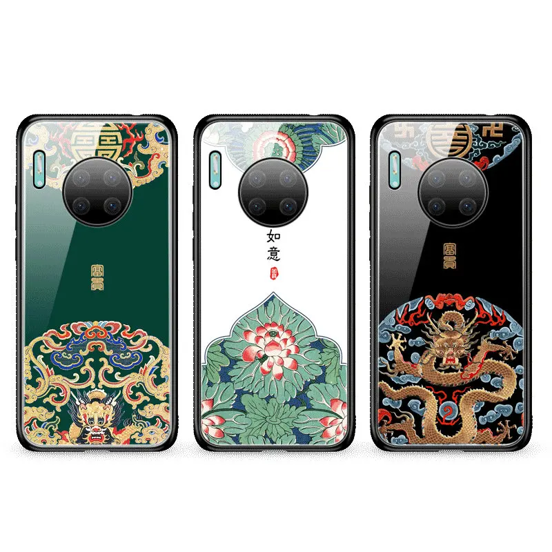 Роскошный чехол из закаленного стекла для huawei mate 30 mate 30 TPU Мягкий край стеклянная крышка оболочка для huawei mate 30 Pro Чехол Aixuan