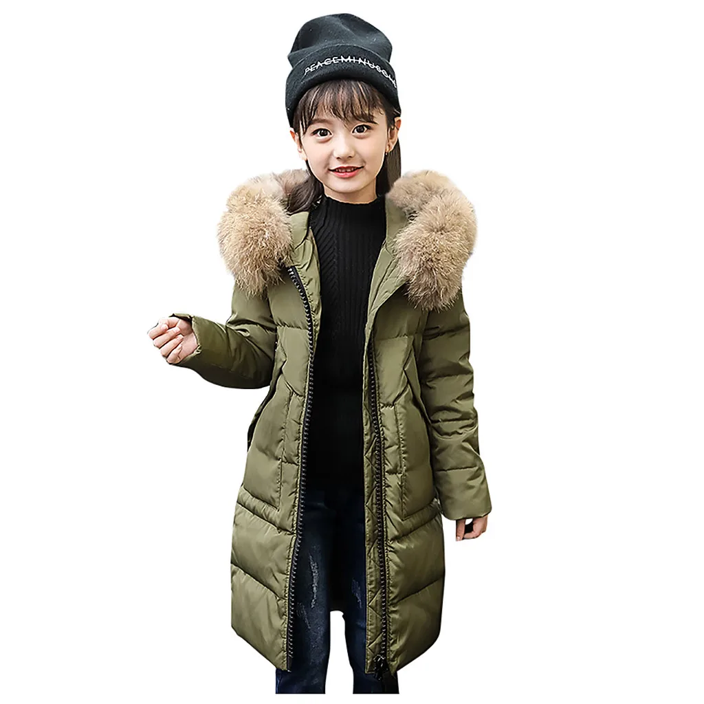 ARLONEET/зимняя одежда для маленьких девочек парка с капюшоном из искусственного меха пуховое пальто куртки-пуховики детские зимние куртки Стеганое пальто