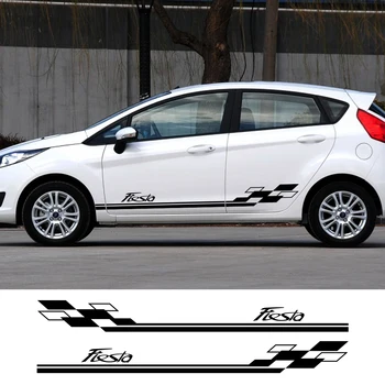 

2PCS For Fiesta Car Van Styling Side Stripes Sticker Vehicle Auto Decals Wraps Body Graphics Car Styling Accessories
