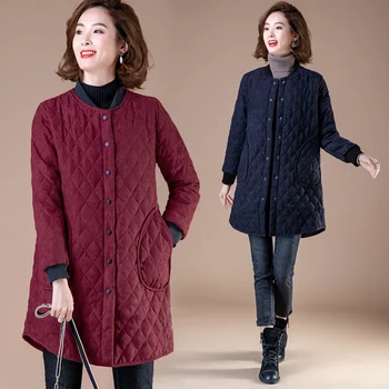 

Plus size XL-4XL women's autumn and winter coat was thin casual quilted padded jacket oversized loose skinny cotton jacket
