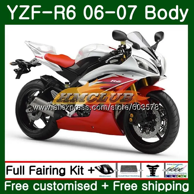 Средства ухода за кожей для YAMAHA YZF R 6 YZF-600 YZF-R6 2006 2007 комплект красный серебристый 56CL. 13 YZF R6 600CC YZF 600 06 07 YZF600 YZFR6 06 07 обтекатель