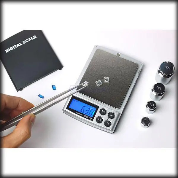 

DHL 100PCS Handy 500g x 0.01g Digital Mini Pocket Scale Jewelry Weight Balance Scale Tool