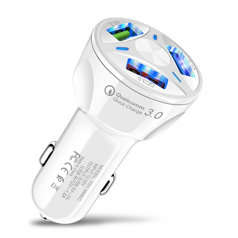 3 порта Переходник USB для зарядки в машине светодиодный дисплей 3,0 Быстрая зарядка для IOS Android TD326
