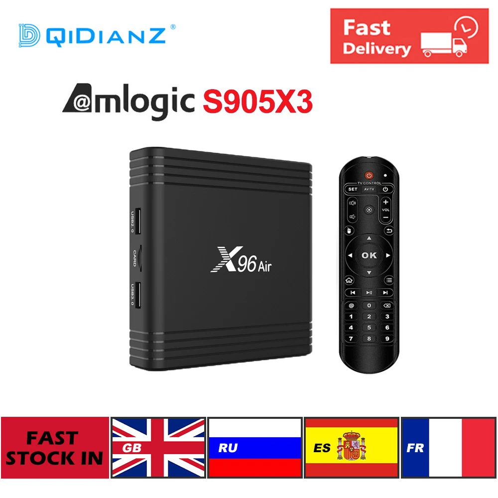 Новое поступление Android 9,0 X96 Air Smart tv Box Amlogic S905X3 4GB 3 2G B 64GB 2,4G& 5G Wifi 2G/16G 4K медиаплеер pk X96 mini/max