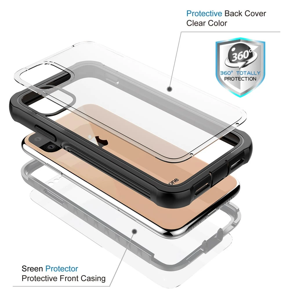 LLZ.COQUE 360 силиконовый чехол для телефона для IPhone 11 Pro XS Max Xr X 8 7 6s 6 Plus противоударный ТПУ полный Чехол со стеклом Capas