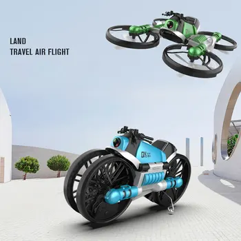 

WiFi FPV RC Drone Motorcycle 2 in 1 Foldable Helicopter Camera 0.3MP Altitude Hold RC Quadcopter Motorcycle Drone