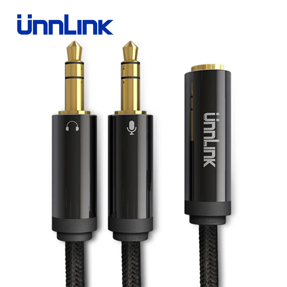 Unnlink аудио сплиттер для компьютера 3 5 мм разъем мама 2 папа микрофон Y кабель
