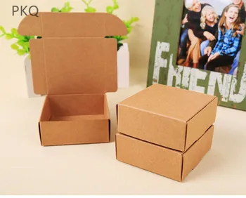 

100pcs kraft Packing Paper Gift Box, Cardboard Paper Box for Packaging,foldable square candy boxes ,Handmade Soap box