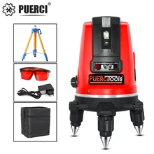 PUERCI 5 линий 6 точек лазерный уровень автоматический самонивелирующийся 360 вертикальный и горизонтальный наклон градусов вращающийся внутренний/наружный режим