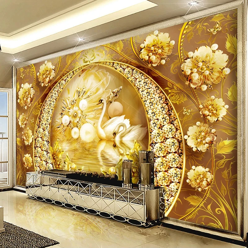 3D Wallpaper Abstract Gold Lines, Custom Wallpaper for any Size, Wall Art  Mural | eBay