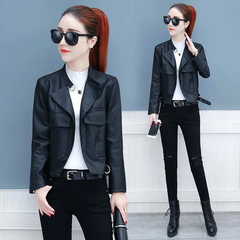 

Coat WOMEN'S Dress Spring And Autumn 2018 Autumn Clothing New Style Casual Korean-style Autumn Short Leather Coat Autumn Little