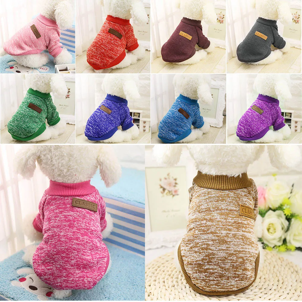

Warm Dog Clothes Puppy Pet Cat Clothes Sweater Jacket Coat Winter Fashion Soft For Small Medium Dogs Pug Chihuahua Bulldog
