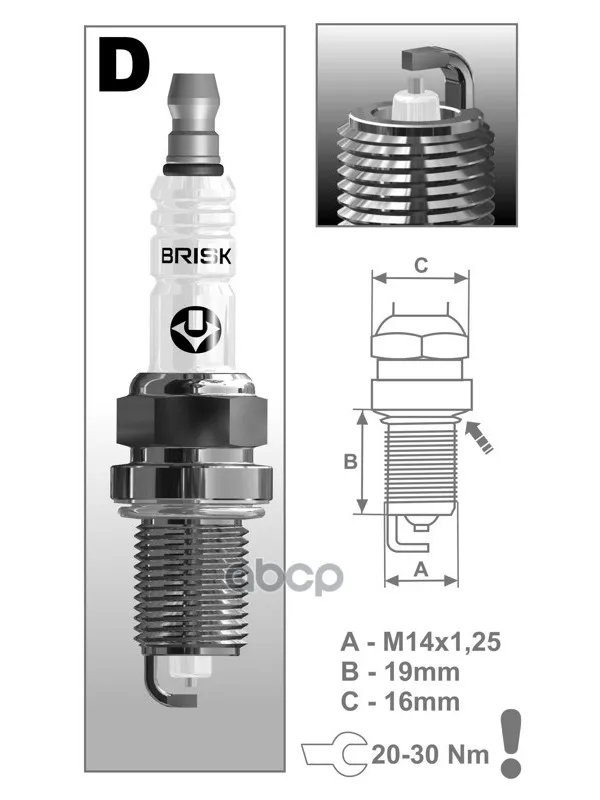 Свеча Зажигания Silver(Интервал Замены- Max. 30 000 Km) BRISK арт. DR17YS