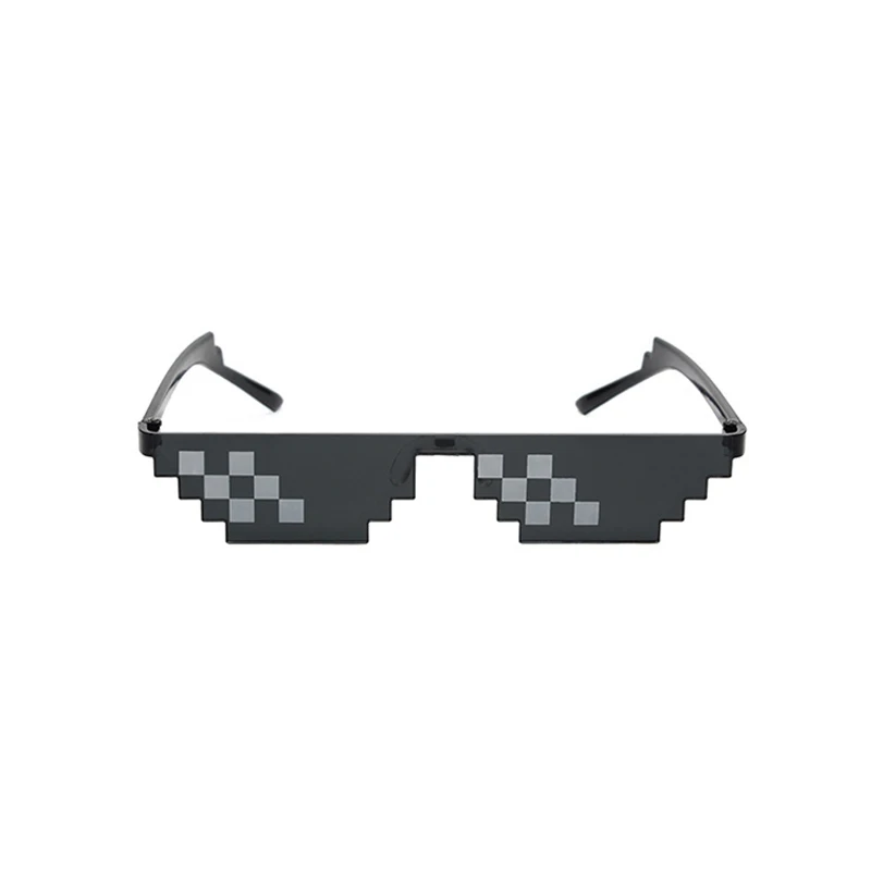 Black Mosaic Sunglasses Funny Toy Mosaic Strip Sunglasses Trick Toy Retro Thug Life Glasses Deal With It Glasses Pixel_voghion.com