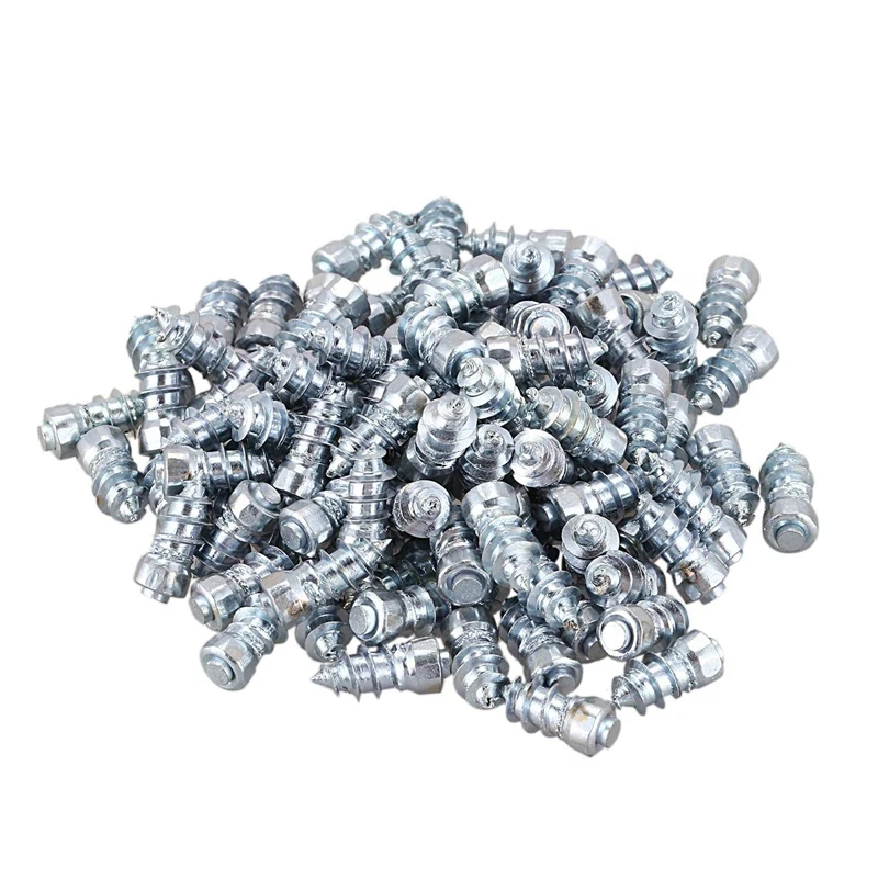 

100Pcs 15mm/0.59 Inch Steel Wheel Tyre Stud Screws Snow Tire Spikes for Car Auto SUV ATV Snow Nail Anti-Slip Screws