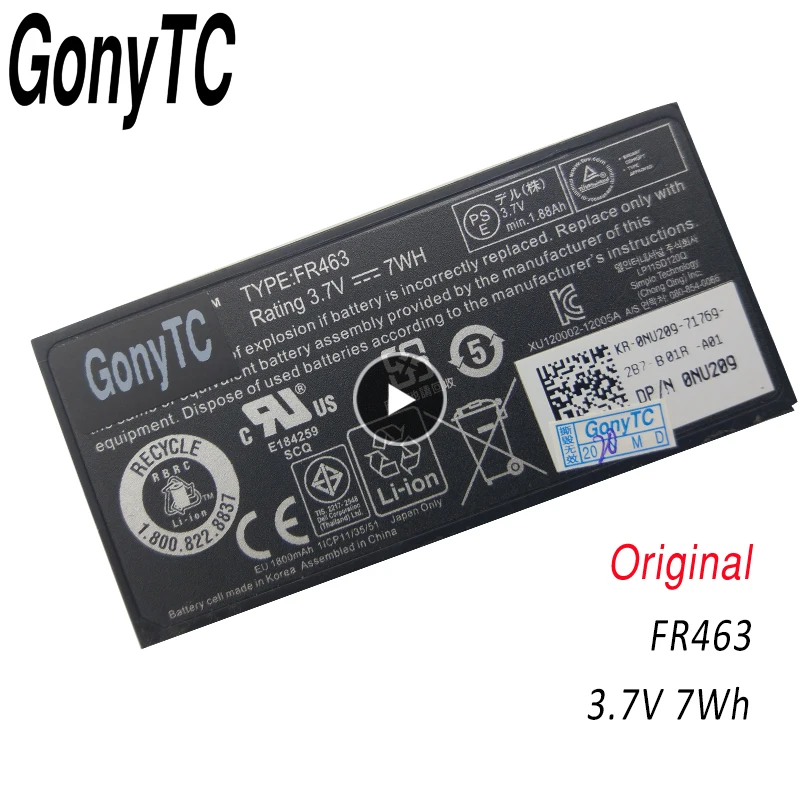 Оригинальный аккумулятор FR463 для DELL Poweredge 1950 2900 2950 6850 6950 5i 6i NU209 P9110 U8735 H700 R910 R900 R710 R610