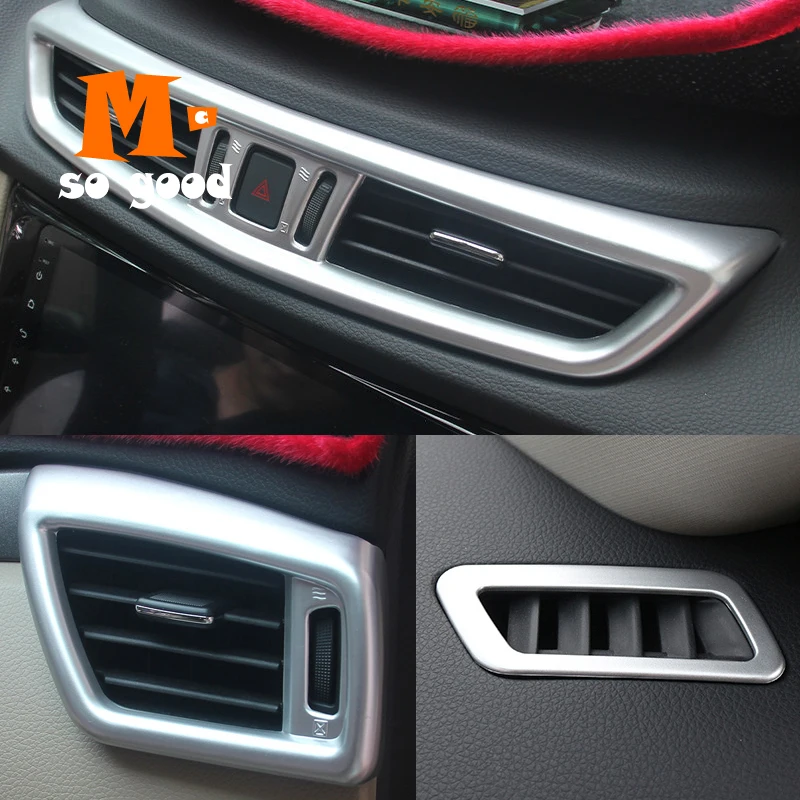 Car Cup Holder Cover Silver Trims Bezel Outer For Nissan Rogue Sport XTrail T32 
