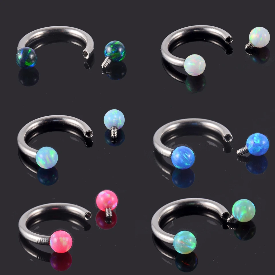 Anello A Cerchio Con Segmento Incernierato Opale Anello Per - Foto 3