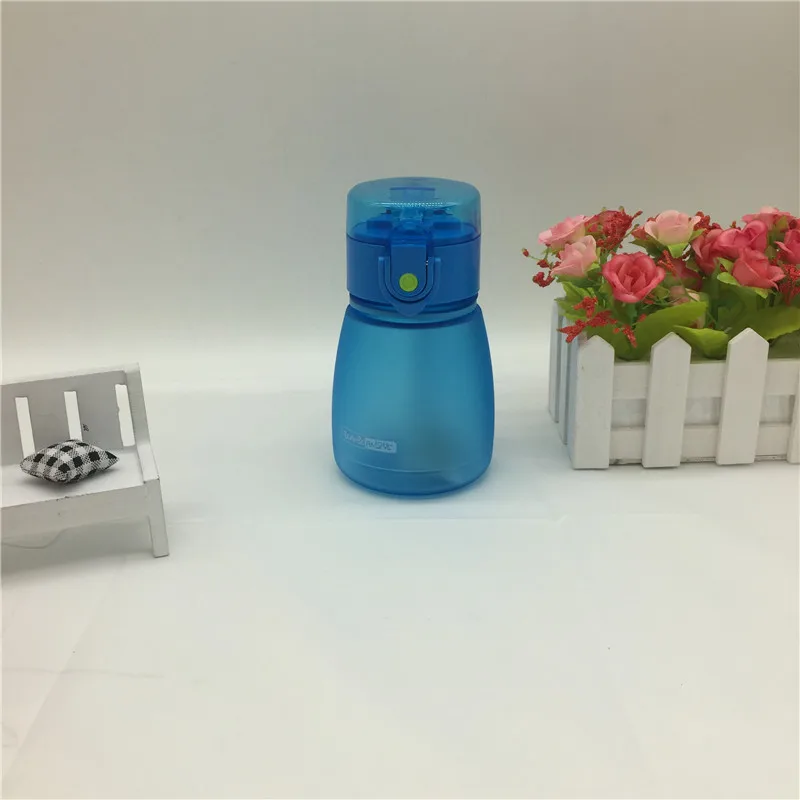 Синий Bpa-free всплывающая крышка, пластиковая мода, 300 мл, детский матовый чайник, портативный, My Water BABY's, соломенная бутылка, большие чашки для живота - Цвет: Синий