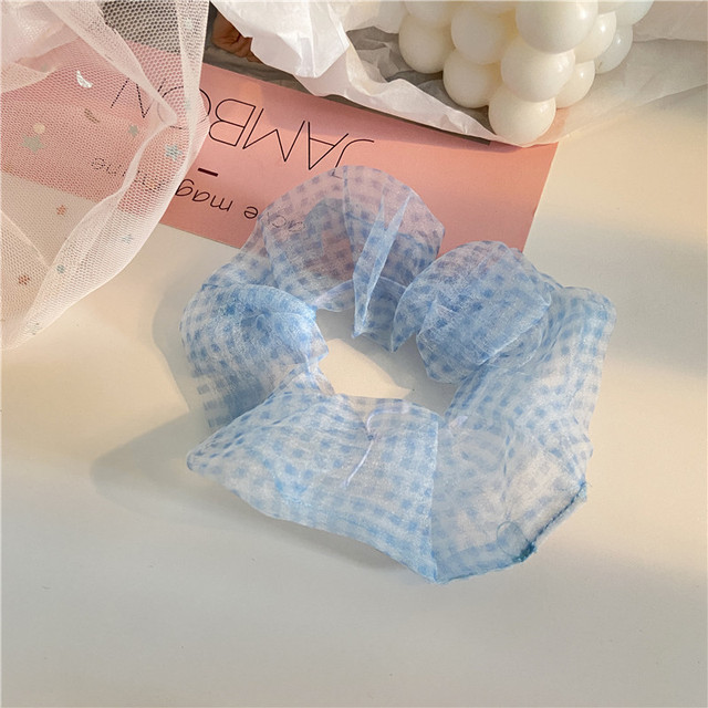 Silk Rainbow Scrunchies For Women Girls Gum Hair Tie 1PCS Hair Rope Rubber Bands Ponytail Hold Hair Accessories