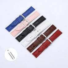 Высококачественный ремешок из натуральной кожи, ремешок для часов, аксессуары, коричневый, черный ремень 10 12 14 16 18 20 22 24 мм, Прямая поставка