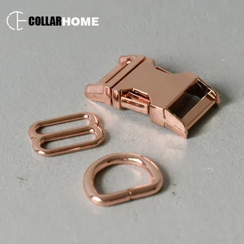 

20 sets metal release buckle 3/4" 20mm D ring semi ring ribbon clip clasp knapsack belt buckle tri-glide slider dog collar parts