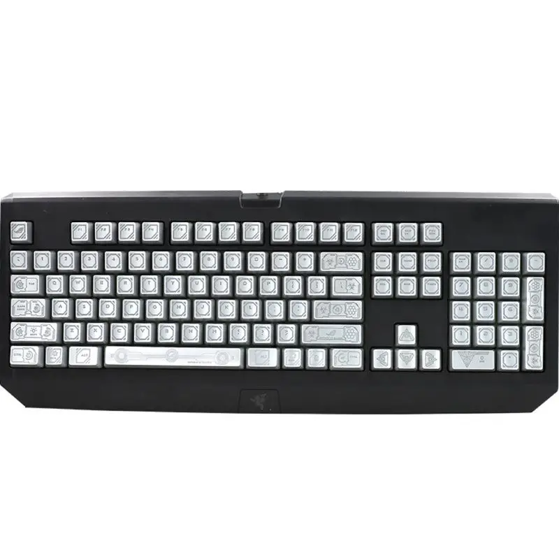 RGB 104 Keycaps ANSI Layout OEM ABS исходный код Shot с подсветкой Keycap для razer BlackWidow Ultimate BlackWidow X Mechanical Keyboa - Цвет: Silver