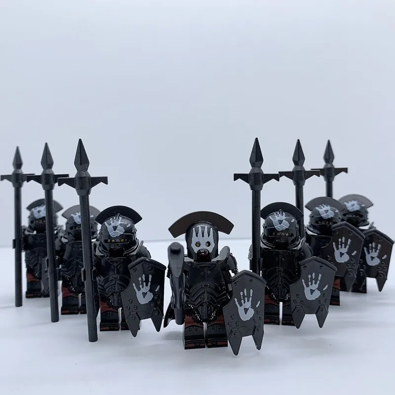 XP254 XP258 6PCS 5-7 шт. Властелин колец фигурка сильного орка солдат Тяжелая пехота копье строительные блоки игрушки фородели игрушки KT1033 - Цвет: XP254 XP258 6PCS