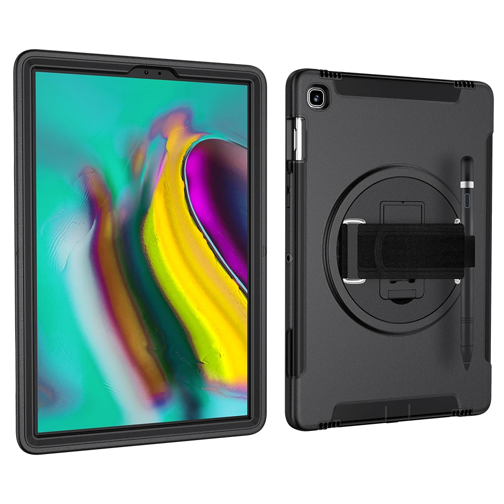 Black Чехол для samsung Galaxy Tab S5E 10,5 SM-T720 SM-T725 сверхмощный ручной плечевой ремень для детей прочный защитный чехол ручка FTL02 - Цвет: Black