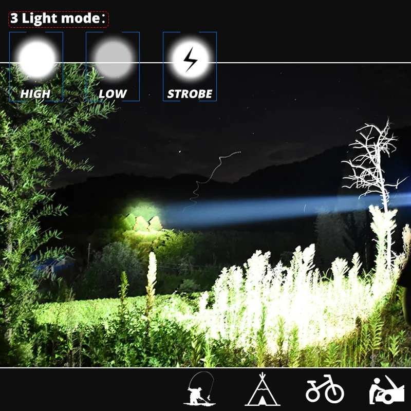 Comprar Super brillante XHP70.2 USB recargable Led faro XHP70 caza ciclismo linternas uso impermeable 3x18650