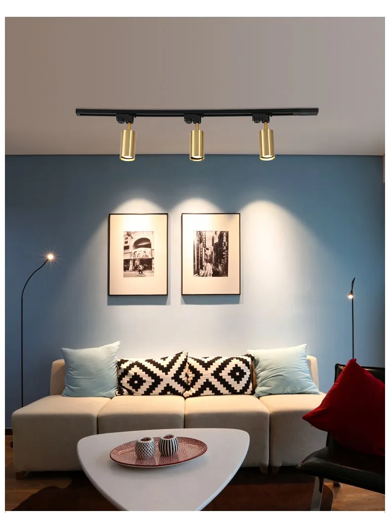 Modern Golden Ceiling Lights Wrought Aluminium LED Ceiling Lamps Rail Track Lamps For Living Room Kitchen Home Lighting Fixtures