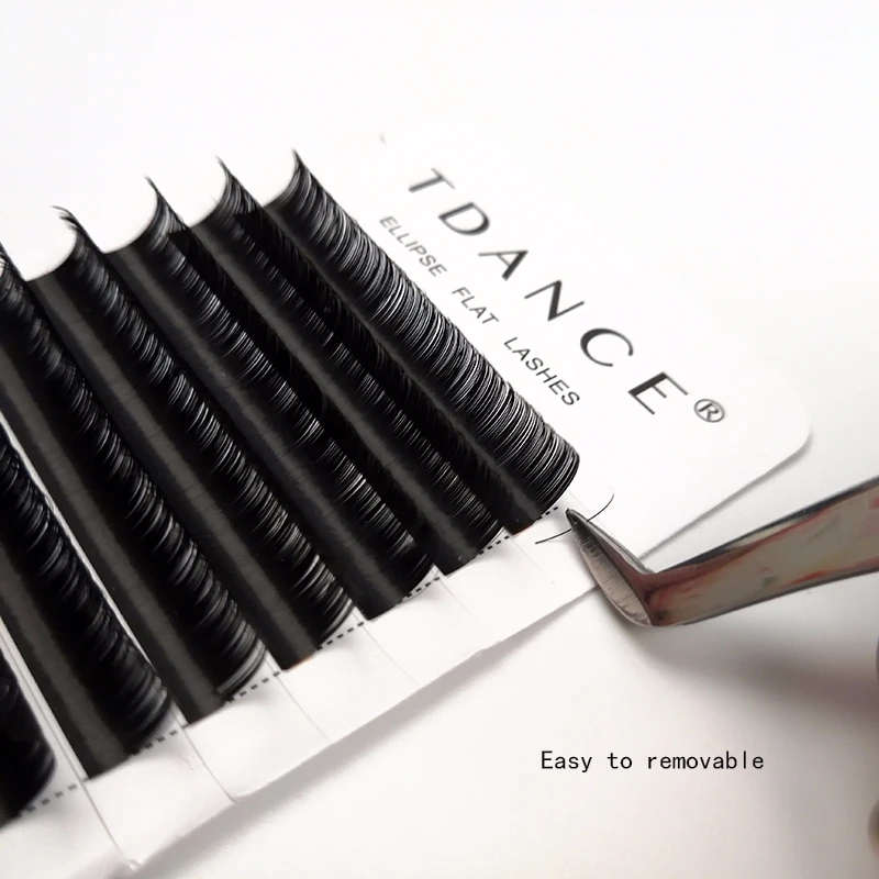 TDANCE в виде плоского эллипса ресницы, наращивание ресниц матовая искусственная норка накладные ресницы поставки отдельные раздельные наконечники