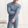 Hot Sale Men Thermal Underwear Solid Color Long Autumn Winter Turtleneck Tops+Pants Set Warm Thick Casual Fashion 2XL ► Photo 2/6