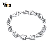 Vnox цельный Серебряный тон Wishbone браслеты для женщин никогда не выцветает нержавеющая сталь pulsera femenina счастливые подарки
