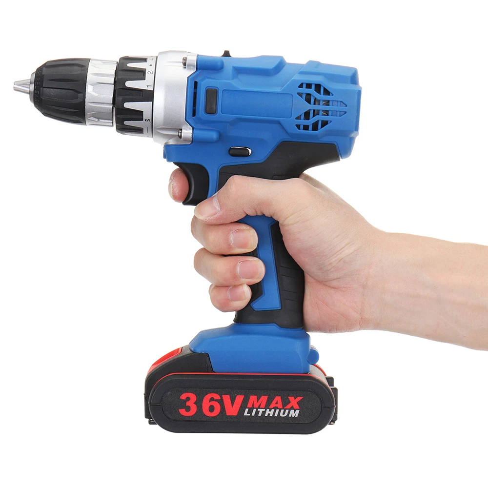 

36V Electric Drill + Bit Accessories 18+1 Torque Adjustment variable Speed rechargeable battery Mini Dril Power Tools