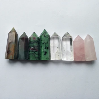 

8 pcs natural quartz crystal stones point wand healing crystal gemstones of set pink quartz agate red and green clear quartz