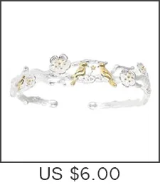 Винтажные модные 925 пробы серебряные браслеты для женщин подарок четыре цветка маргаритки браслет на запястье