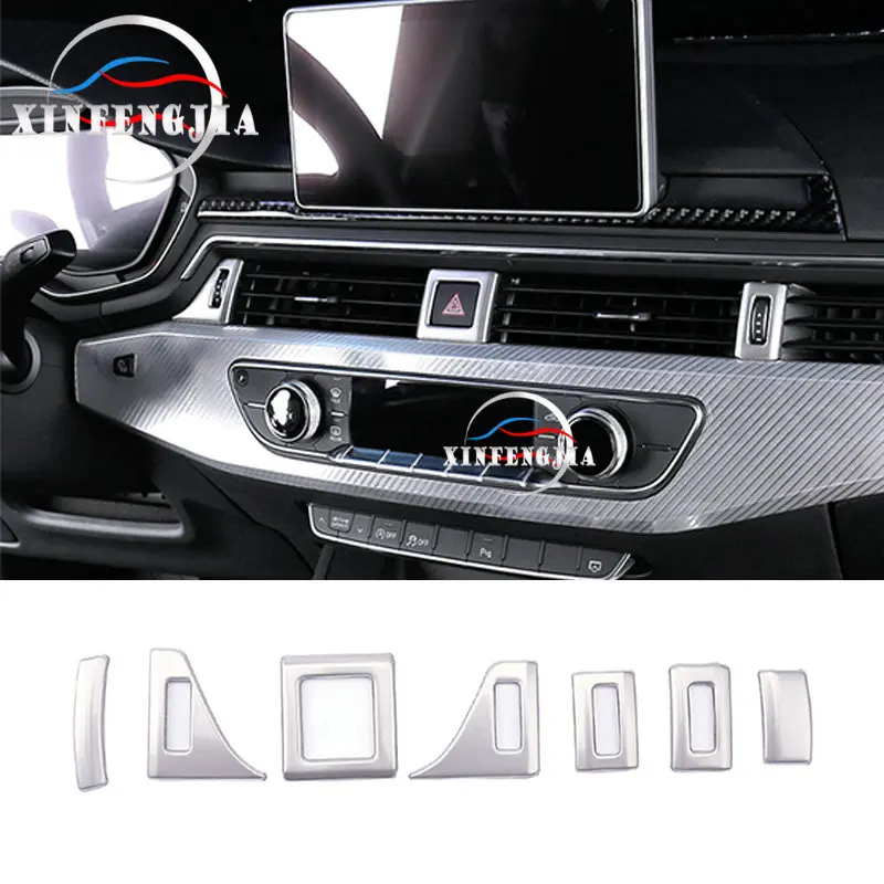 Для Audi A5 A4 B9 17-18 7 шт. нержавеющая центральный кондиционер воздуха переключатель регулировки крышки отделка